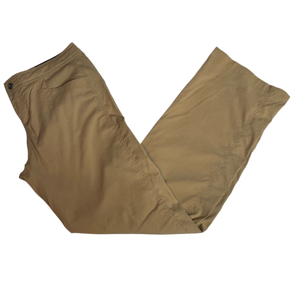 Prana Men's Khaki Straight Leg Cargo Pants Size Large Outdoor Hiking Travel